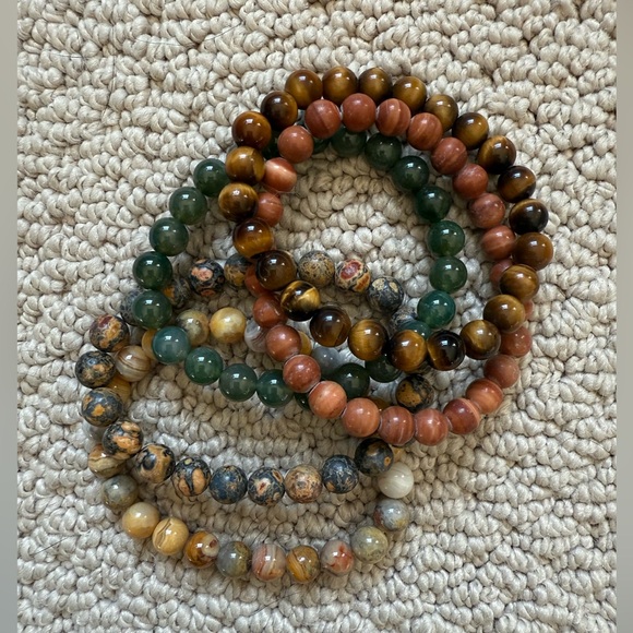 Multicolor Natural Stone Beaded Bracelet Set - Picture 2 of 2
